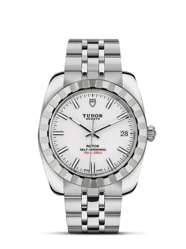 Classic 38 Stainless Steel / Fluted / White / Bracelet