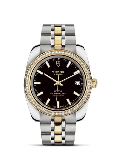 Classic 38 Stainless Steel / Yellow Gold / Diamond / Black / Bracelet