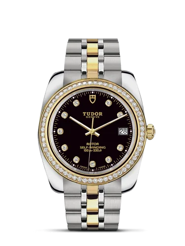 Classic 38 Stainless Steel / Yellow Gold / Diamond / Black-Diamond / Bracelet
