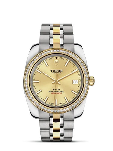 Classic 38 Stainless Steel / Yellow Gold / Diamond / Champagne / Bracelet