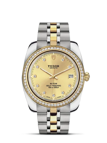 Classic 38 Stainless Steel / Yellow Gold / Diamond / Champagne-Diamond / Bracelet