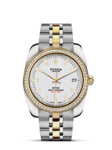 Classic 38 Stainless Steel / Yellow Gold / Diamond / White / Bracelet