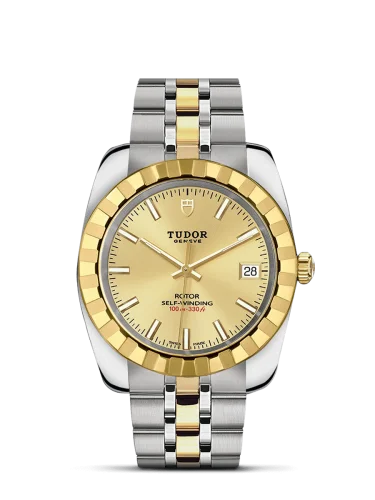 Classic 38 Stainless Steel / Yellow Gold / Fluted / Champagne / Bracelet