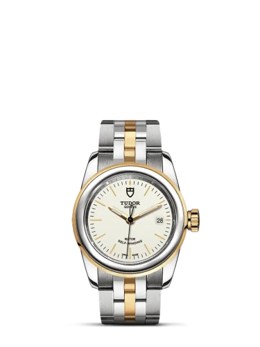 Glamour Date 26 Stainless Steel / Yellow Gold / Opaline / Bracelet