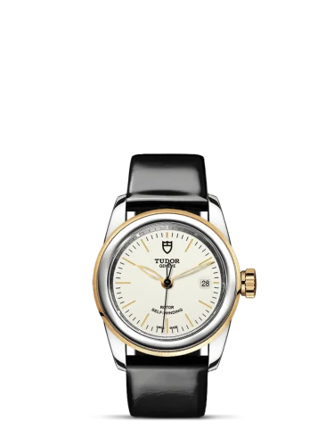 Glamour Date 26 Stainless Steel / Yellow Gold / Opaline / Strap