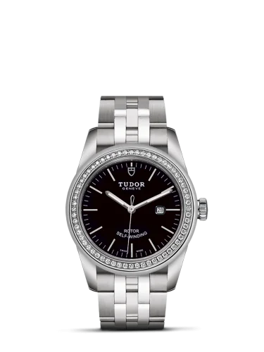 Glamour Date 31 Stainless Steel / Diamond / Black / Bracelet