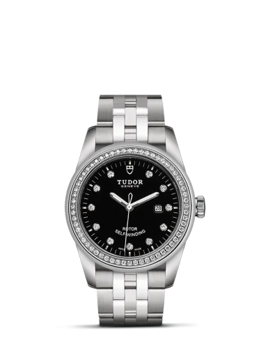 Glamour Date 31 Stainless Steel / Diamond / Black-Diamond / Bracelet