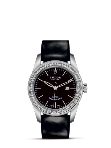 Glamour Date 31 Stainless Steel / Diamond / Black / Strap