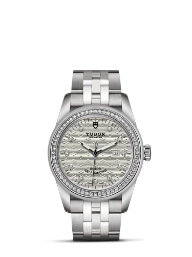 Glamour Date 31 Stainless Steel / Diamond / Jacquard Silver-Diamond / Bracelet