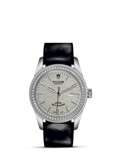 Glamour Date 31 Stainless Steel / Diamond / Jacquard Silver / Strap