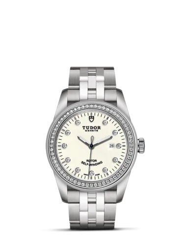 Glamour Date 31 Stainless Steel / Diamond / Opaline-Diamond / Bracelet