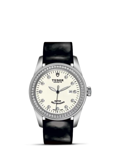 Glamour Date 31 Stainless Steel / Diamond / Opaline-Diamond / Strap