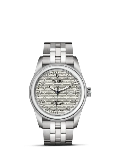 Glamour Date 31 Stainless Steel / Jacquard Silver-Diamond / Bracelet