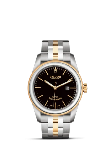 Glamour Date 31 Stainless Steel / Yellow Gold / Black / Bracelet