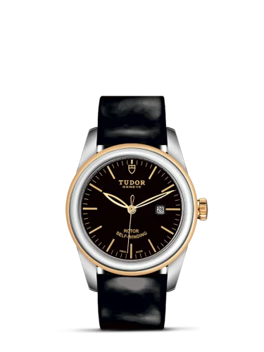 Glamour Date 31 Stainless Steel / Yellow Gold / Black / Strap