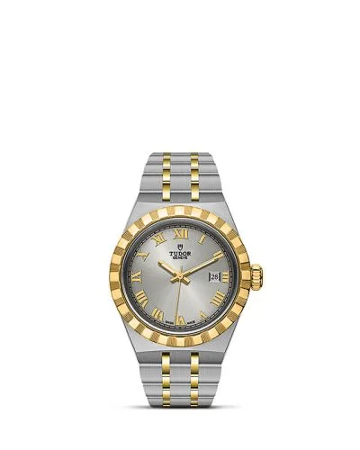 Royal Date 28 Stainless Steel / Yellow Gold / Silver - Roman
