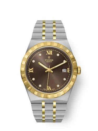 Royal Date 38 Stainless Steel / Yellow Gold / Chocolate - Diamond