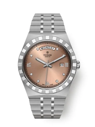 Royal Day-Date 41 Stainless Steel / Salmon - Diamond