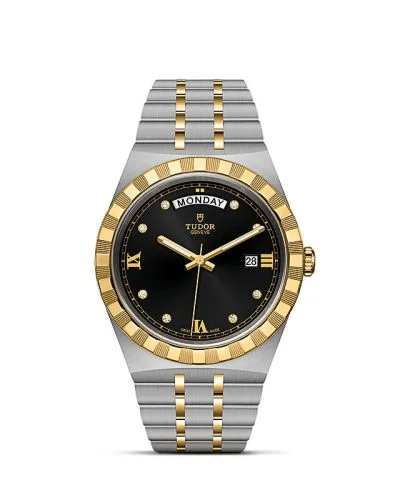 Royal Day-Date 41 Stainless Steel / Yellow Gold / Black - Diamond