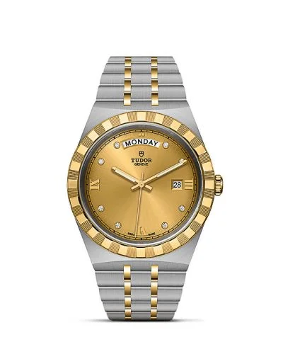 Royal Day-Date 41 Stainless Steel / Yellow Gold / Champagne - Diamond
