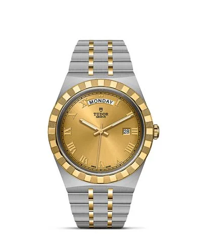 Royal Day-Date 41 Stainless Steel / Yellow Gold / Champagne - Roman