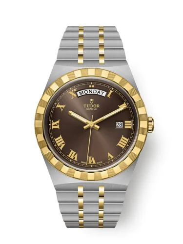 Royal Day-Date 41 Stainless Steel / Yellow Gold / Chocolate - Roman