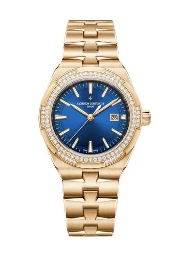 Overseas Automatic 35 Pink Gold - Diamond / Blue / Bracelet