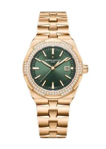 Overseas Automatic 35 Pink Gold - Diamond / Green / Bracelet