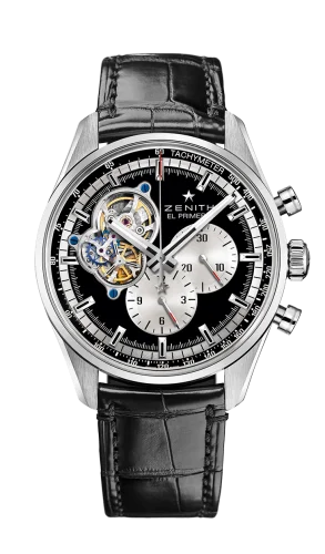 El Primero Chronomaster Open Stainless Steel / Black / Alligator