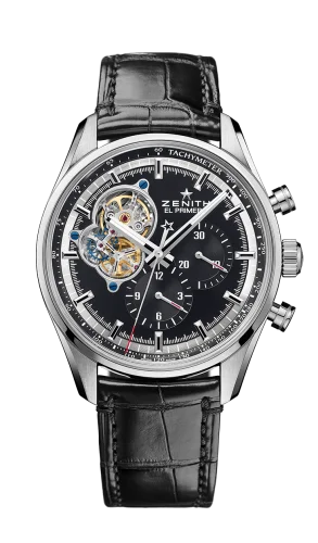 El Primero Chronomaster Open Stainless Steel / Black / Alligator