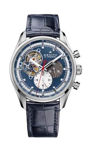 El Primero Chronomaster Open Stainless Steel / Blue 1969 / Alligator