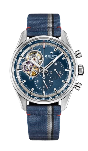 El Primero Chronomaster Open Stainless Steel / Blue / Fabric