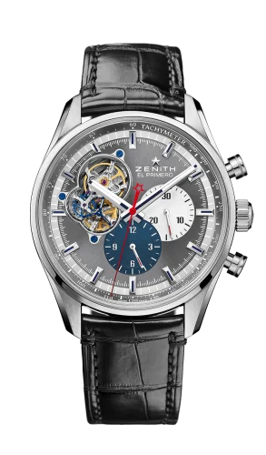 El Primero Chronomaster Open Stainless Steel / Grey 1969 / Alligator