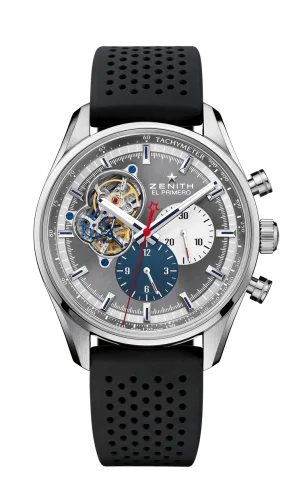 El Primero Chronomaster Open Stainless Steel / Grey 1969 / Rubber