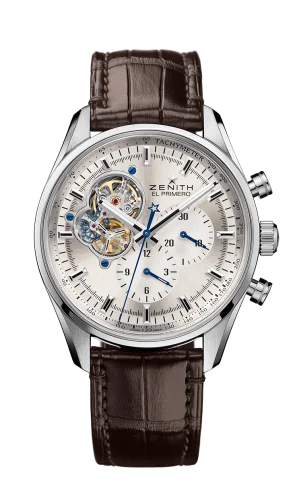 El Primero Chronomaster Open Stainless Steel / Silver / Alligator
