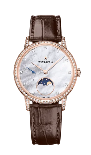 Elite Lady Moonphase Rose Gold / Mother of Pearl / Alligator