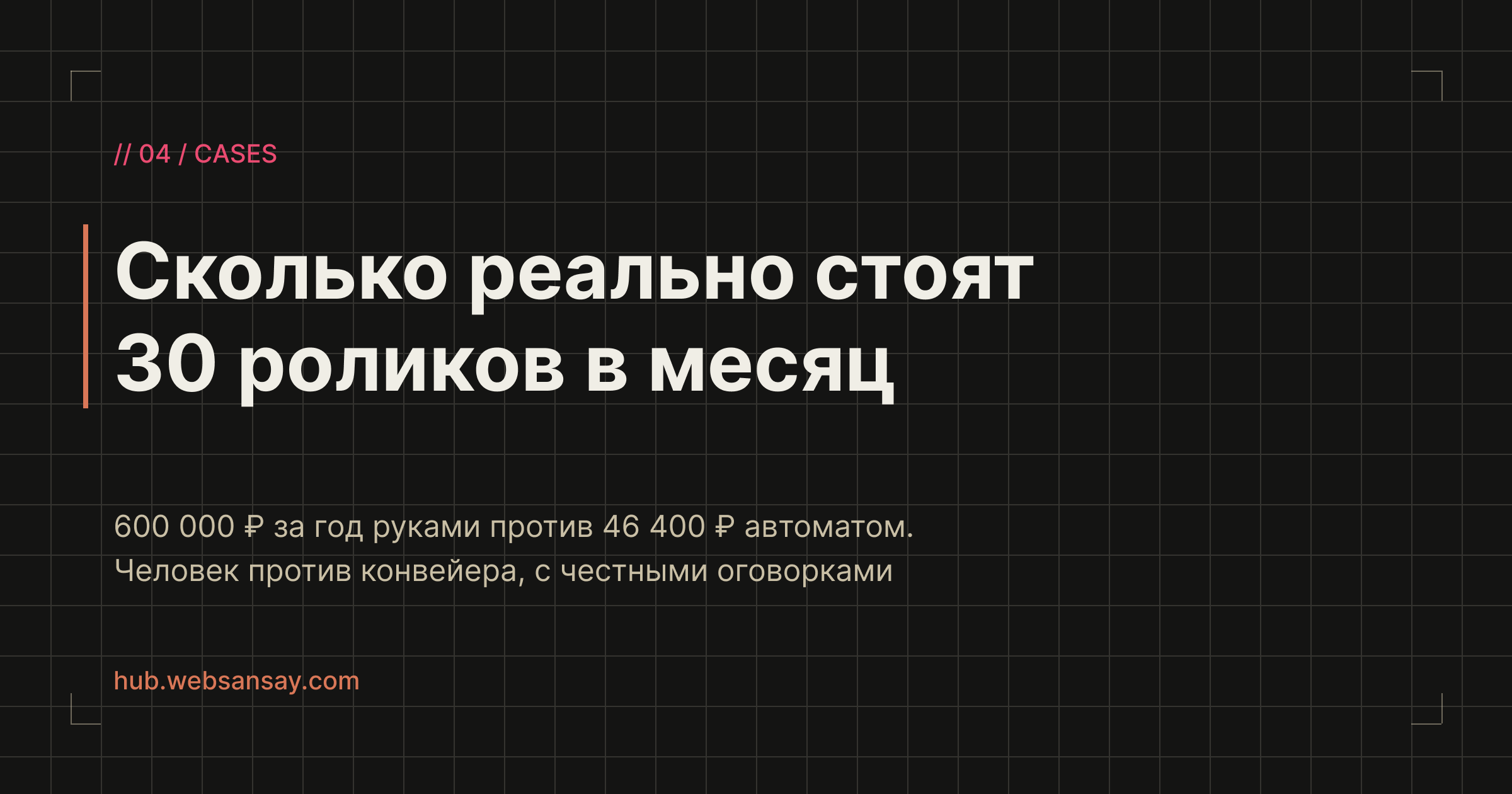 Обложка кейса: сколько стоят 30 роликов в месяц - человек против конвейера