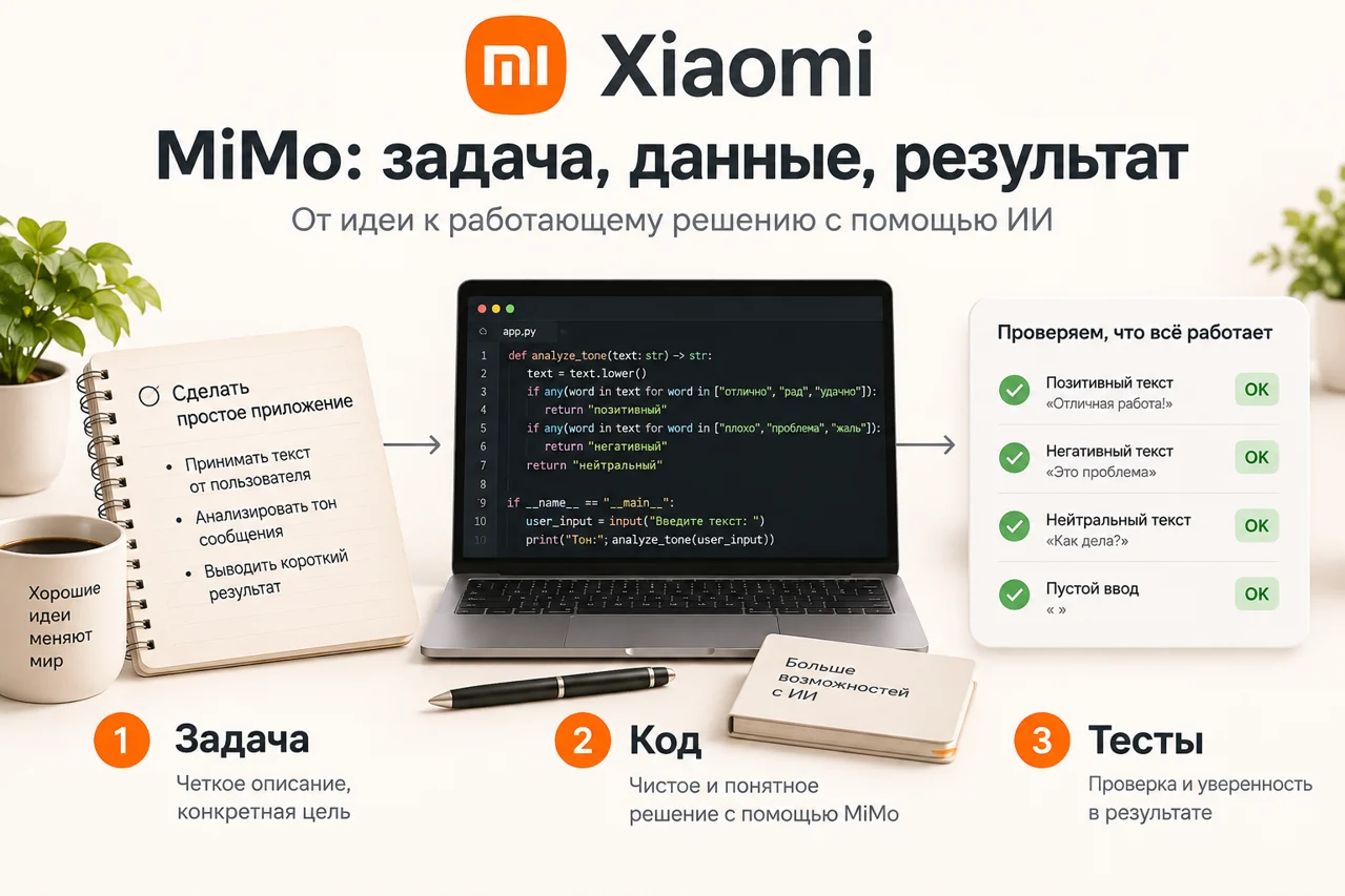 Xiaomi: Генерация кода с MiMo: начните с проверяемой задачи