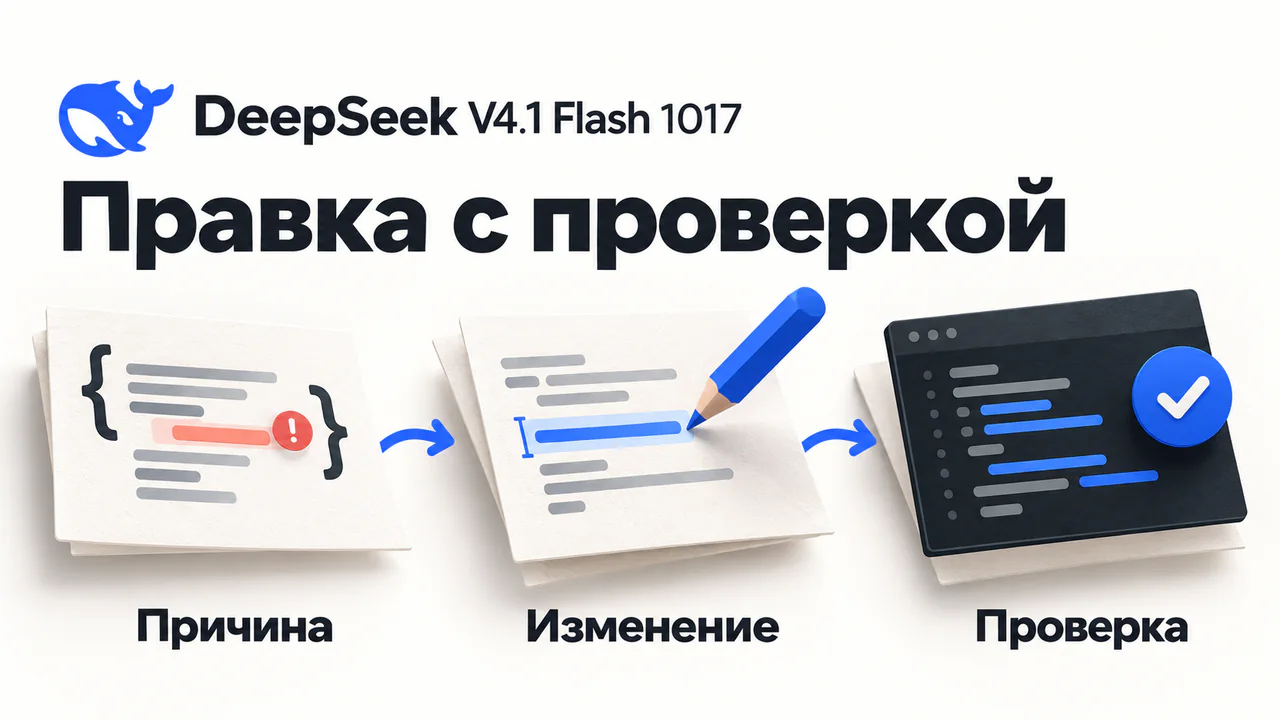 Причина ошибки, минимальное изменение и повторная проверка кода с DeepSeek