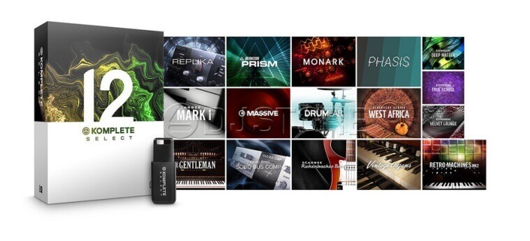 NI KOMPLETE-12-SELECT packshot+included-products NI KOMPLETE-12-SELECT packshot+included-products
