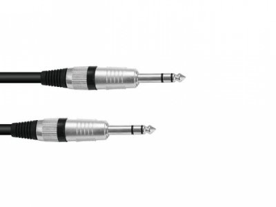 Omnitronic Jack Cable 6.3 stereo 0.5m BK Road
