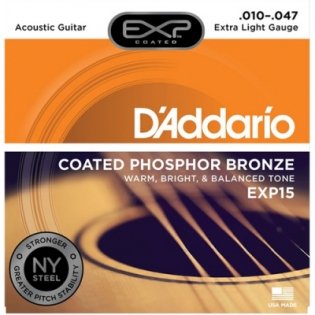 D'Addario EXP15 COATED PHOSPHOR BRONZE