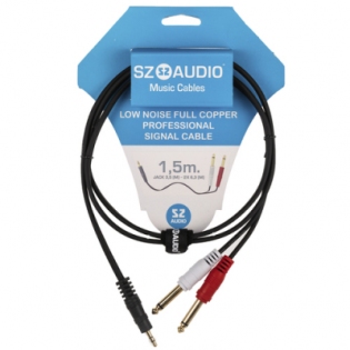 SZ-Audio Jack 3,5 - 2X Jack 6,3 1.5m