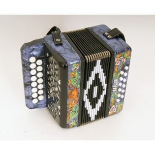 Шуйская гармонь «Сувенир» 15х12-I синяя палехская роспись