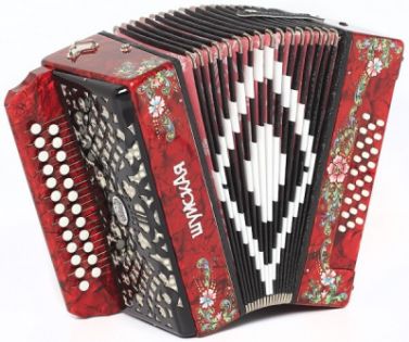 Шуйская гармонь Шуйская 25х25-III красная
