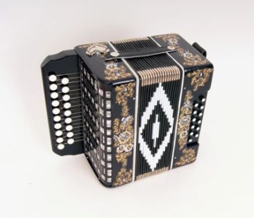 Шуйская гармонь Чайка 19х12-II черная до мажор роспись