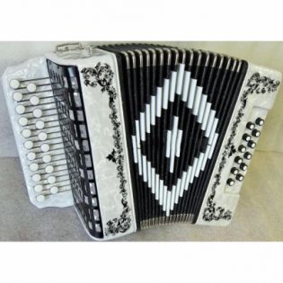 Шуйская гармонь «Чайка» 19х12-II белая