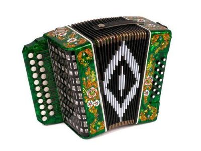 Шуйская гармонь "Чайка" 21х12-II зеленая