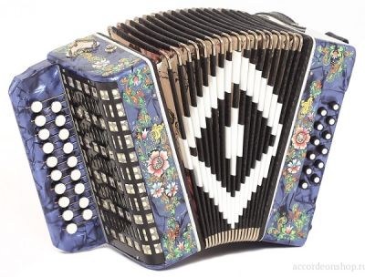 Шуйская гармонь «Чайка» 21х12 синяя