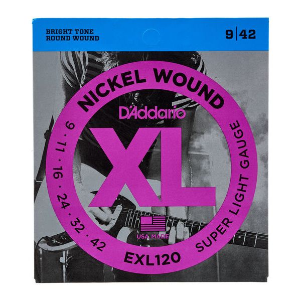 D'Addario EXL120 Nickel Wound Super Light 9-42